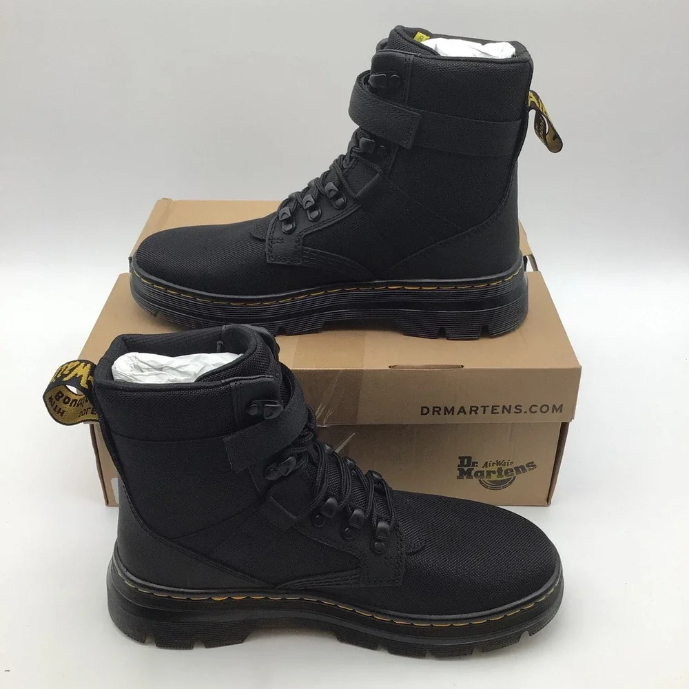 Dr. Martens Combs Tech II Black Extra Tough Ajax Utility Boots Mens Size 8 NEW